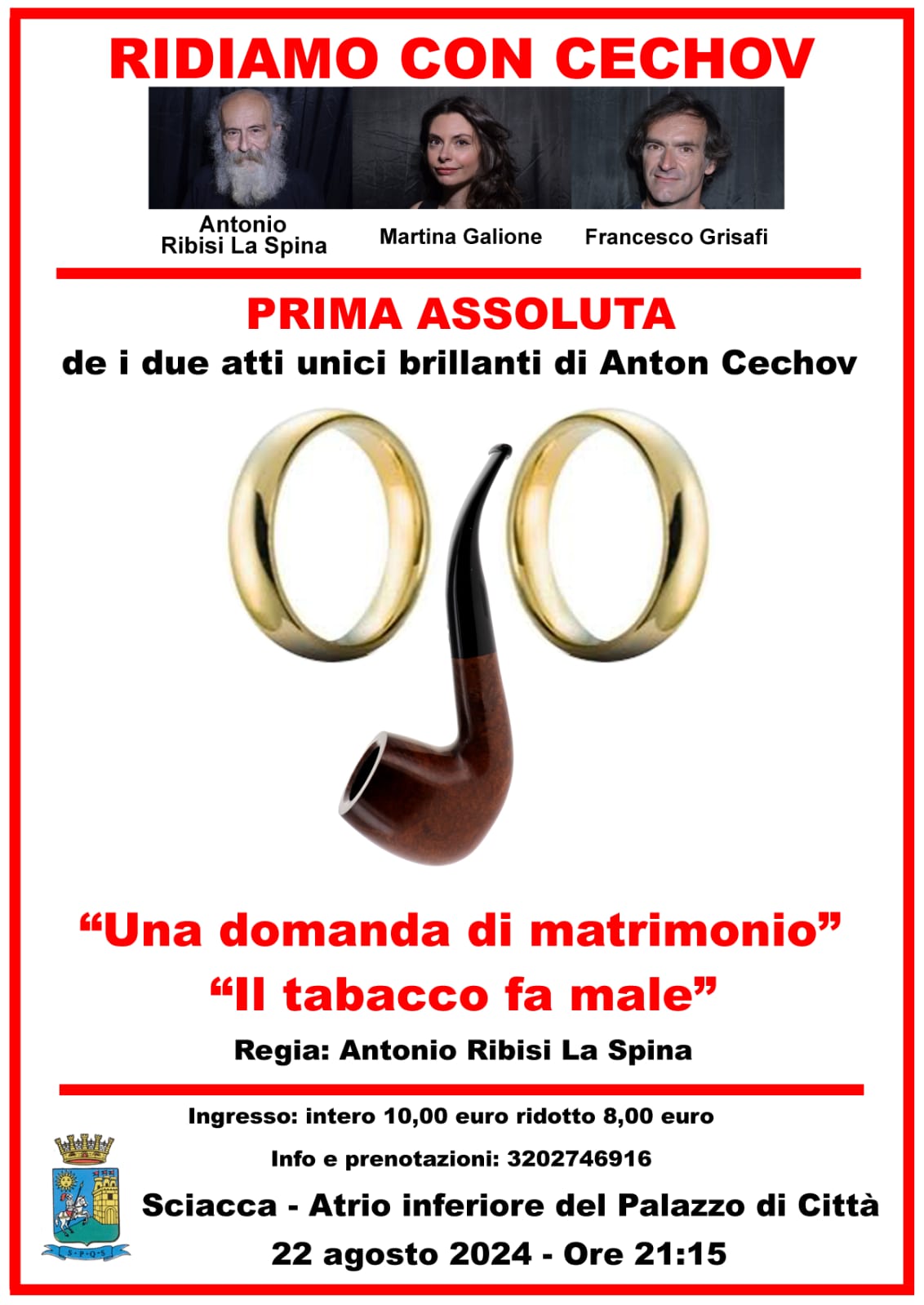 Monologo “Il tabacco fa male” di Cechov e rappresentazione teatrale “La domanda di matrimonio”
